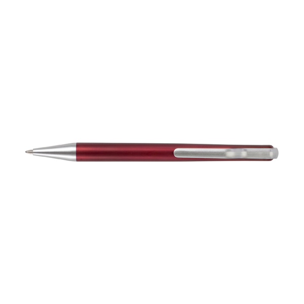 Metallic coloured ballpen with black ink. in red