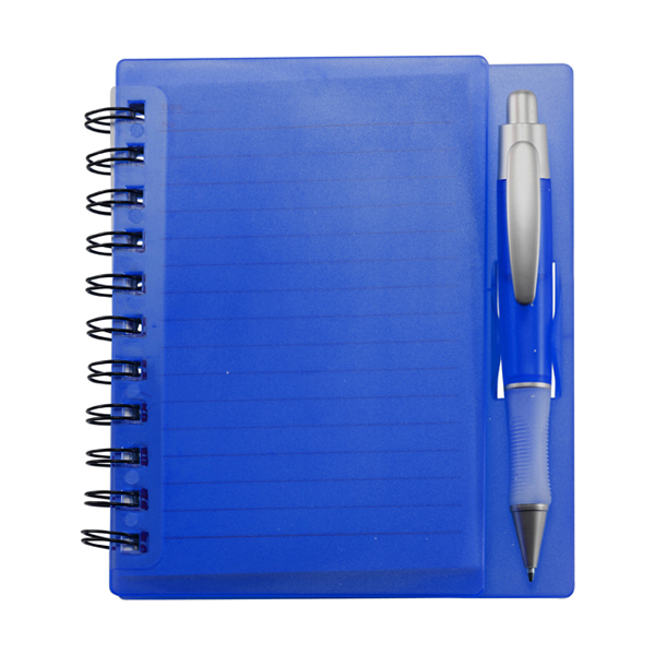 Lined Notepad In Plastic Case in blue