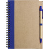 Cardboard notebook with ballpen in Blue