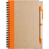 Cardboard notebook with ballpen in Orange