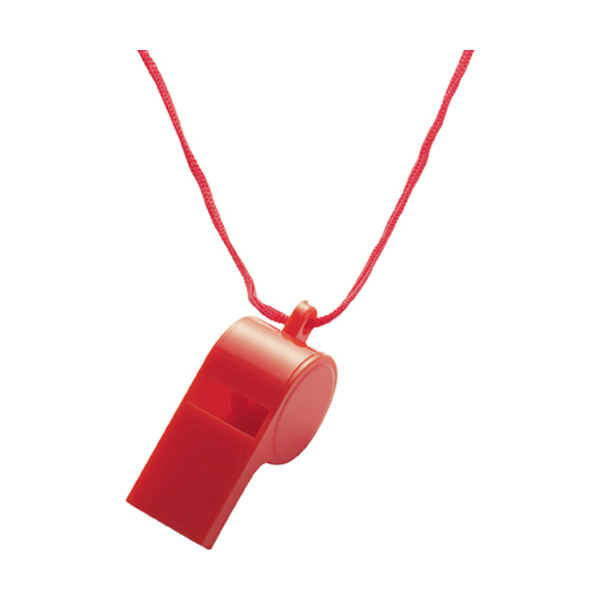 Whistle With Cord in red
