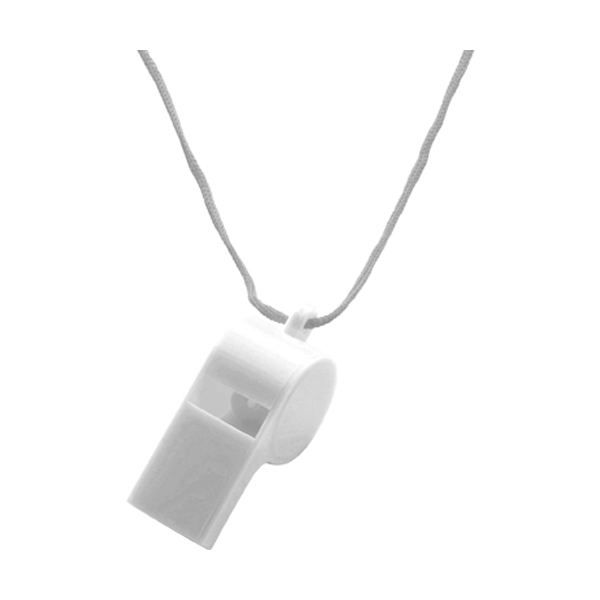 Whistle With Cord in white