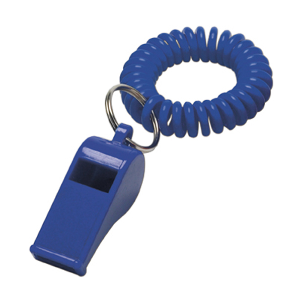 Whistle with wrist cord in blue