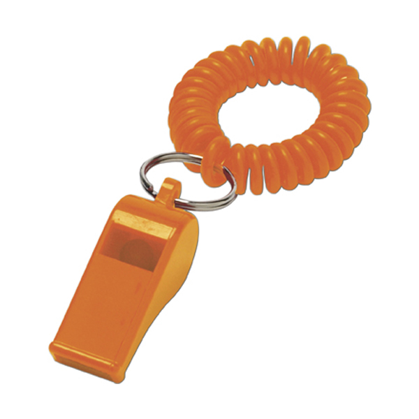 Whistle with wrist cord in orange