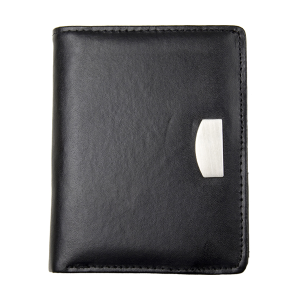 Bonded leather wallet in black