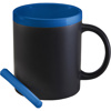 Ceramic mug with chalk in cobalt-blue