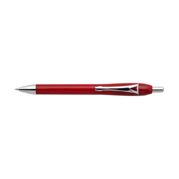 Juno retractable ballpen with blue ink. in red