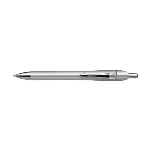 Juno retractable ballpen with blue ink. in silver