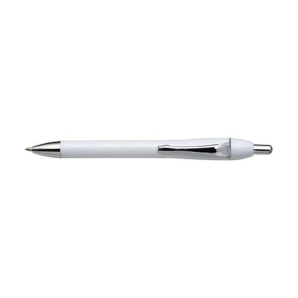 Juno retractable ballpen with blue ink. in white