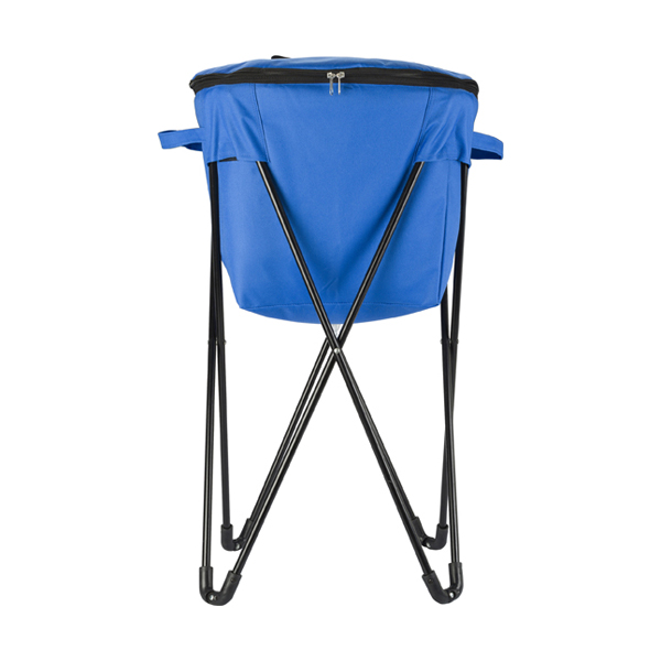 Foldable cooler stand. in cobalt-blue