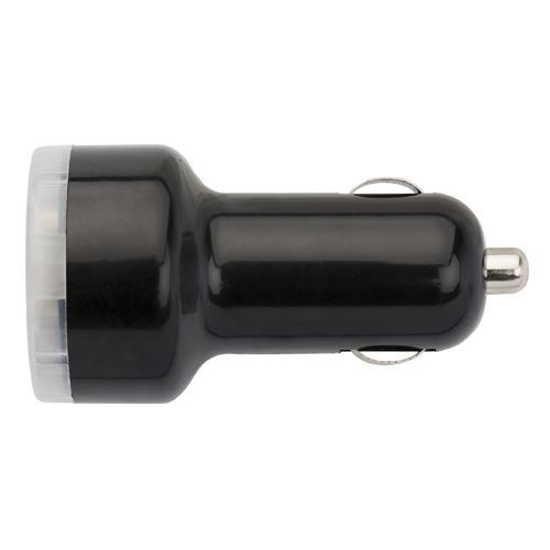 Plastic car power adapter. in black