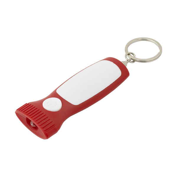 Plastic pocket torch with one LED. in red