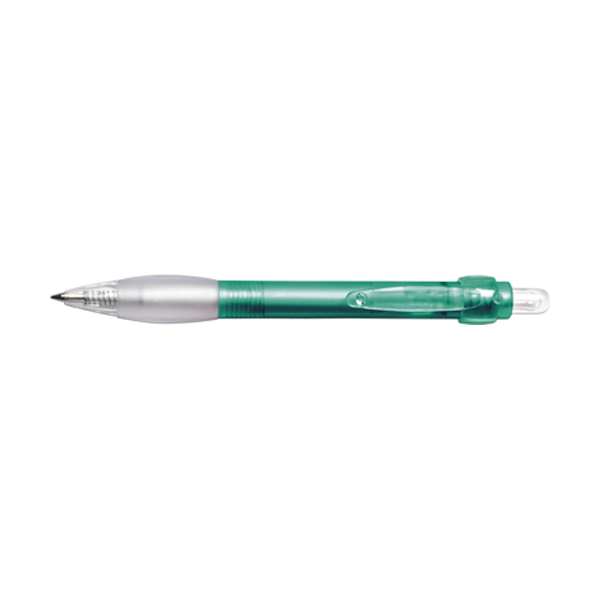 Clear ballpen with blue ink. in green