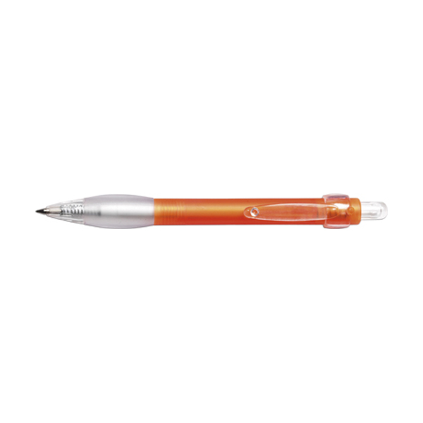 Clear ballpen with blue ink. in orange