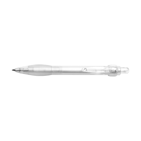 Clear ballpen with blue ink. in white