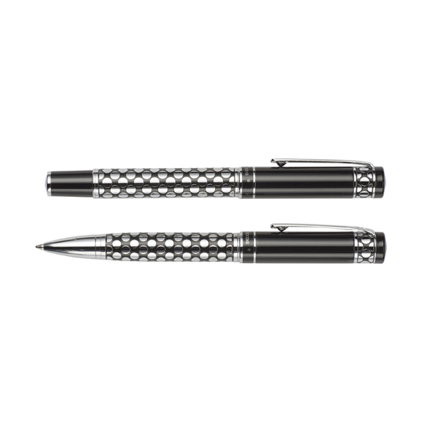 Charles Dickens pen set in black-and-silver