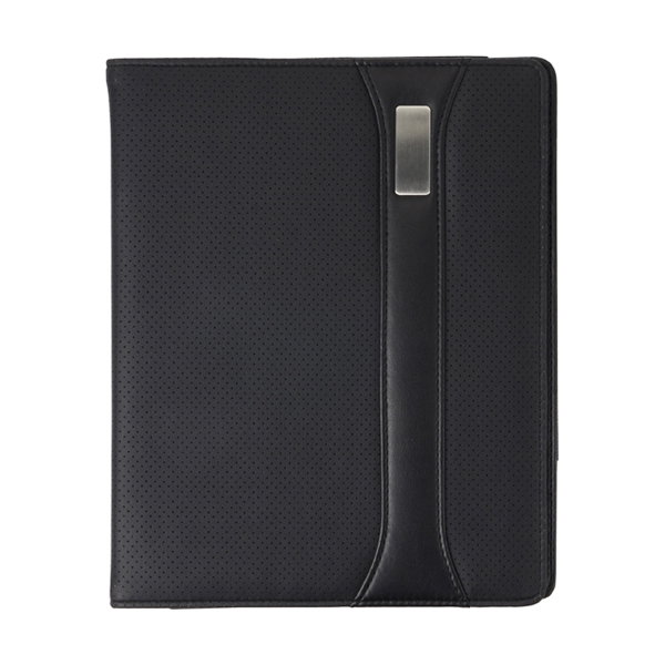 iPad holder in padded PVC. in black