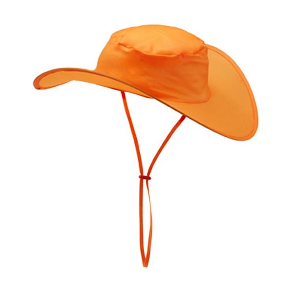 Foldable Hat In A Pouch in orange