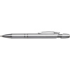 Plastic retractable ballpen with blue ink. in silver