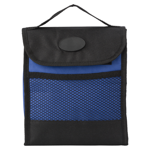 Polyester foldable cooling lunch bag. in cobalt-blue