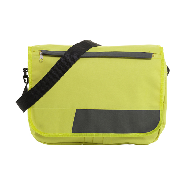 Polyester 600D document bag. in lime