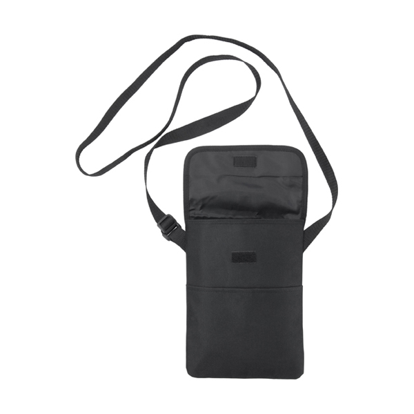 Polyester iPad shoulder bag. in black