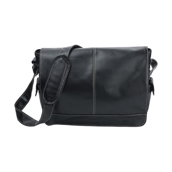 Pvc Laptop Shoulder Bag in black