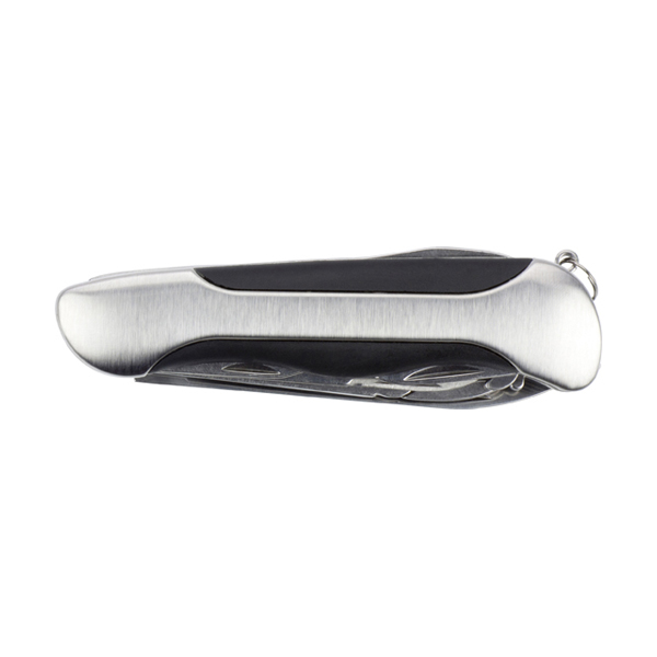 Steel pocket knife. in black-and-silver