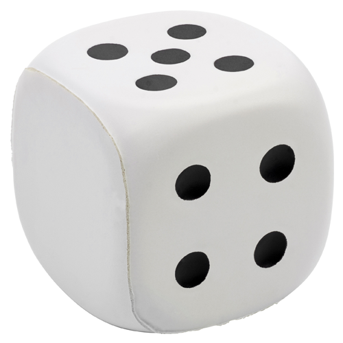 Anti stress dice. in white