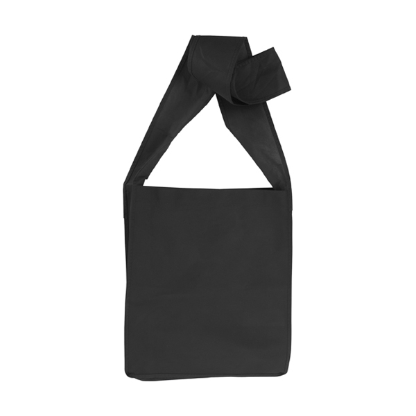 Non woven shoulder bag. in black