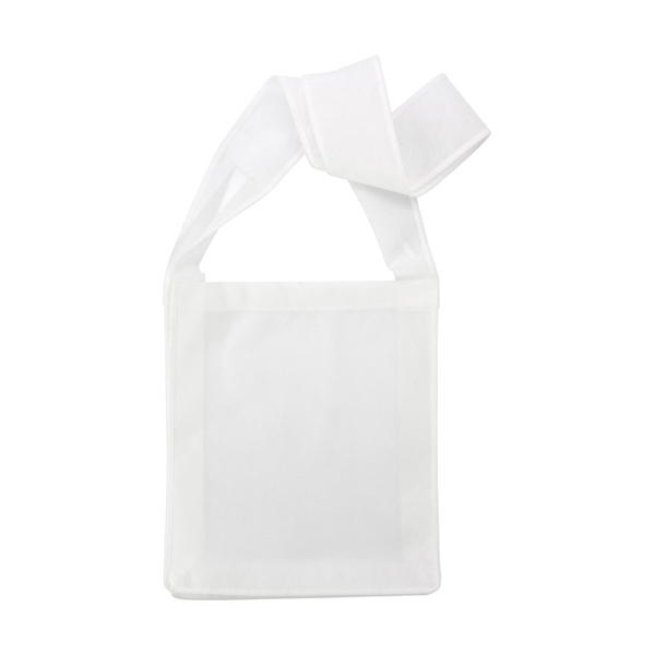 Non woven shoulder bag. in white