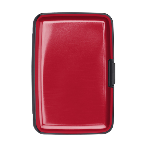 Aluminium and plastic credit/business card case in red