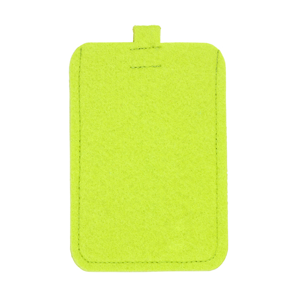 Felt mobile phone pouch. in lime