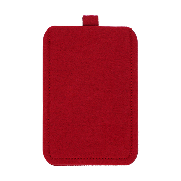 Felt mobile phone pouch. in red
