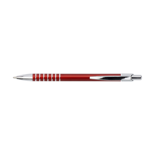 Aluminium ballpen with blue ink. in red