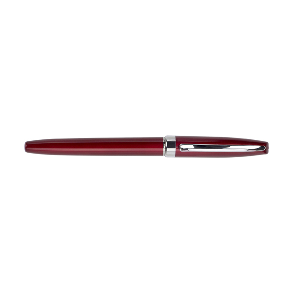 Plastic ballpen with black ink. in red