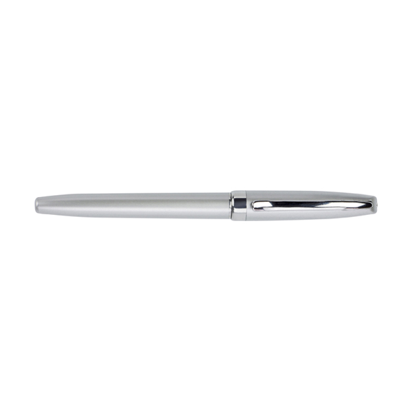 Plastic ballpen with black ink. in silver