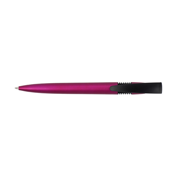 Plastic ballpen with blue ink. in pink