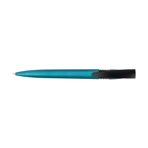 Plastic ballpen with blue ink. in turquoise