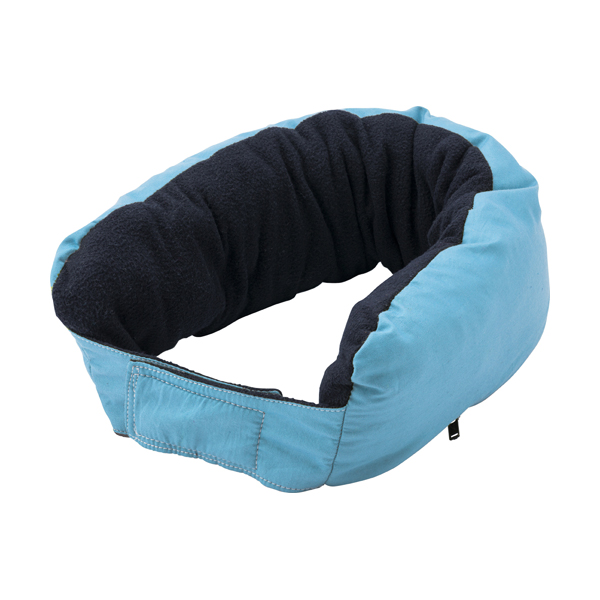 Multifunctional zipped neck pillow. in light-blue