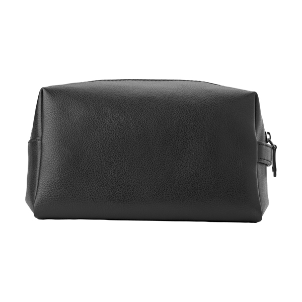 Leather Charles Dickens® wash bag. in black