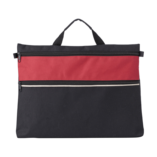 Polyester 600D document bag. in red