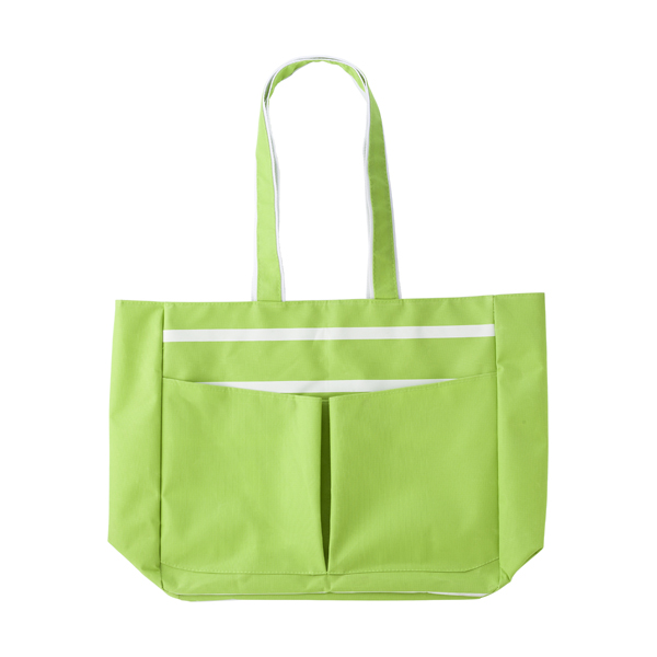 Polyester 600D beach bag. in lime
