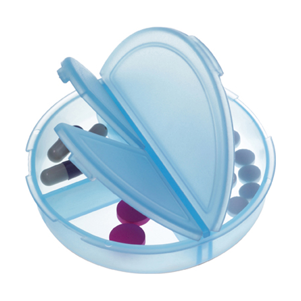 Plastic pill box in light-blue
