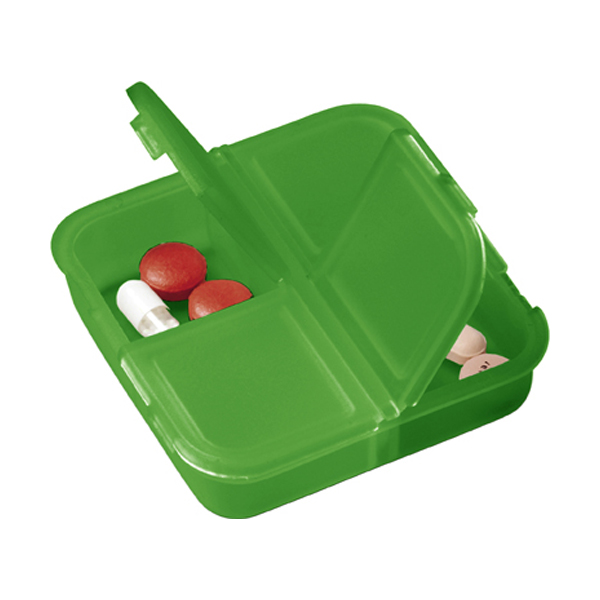 Plastic pill box in light-green