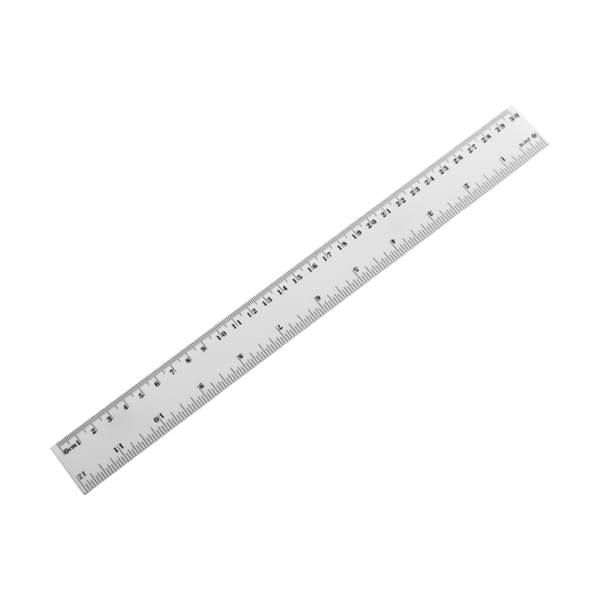 Plastic 30 cms/12 inch ruler in white
