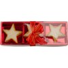 Three star-shaped candles in Red