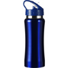 Stainless steel drinking bottle in blue