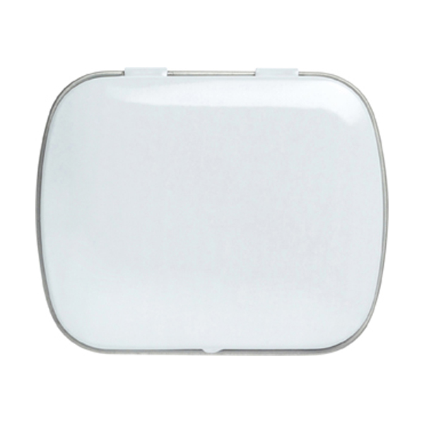 Tin case with mints in white