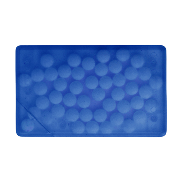 Rectangular mint card in cobalt-blue